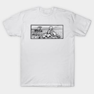 Mermaid Observing Passing Ship T-Shirt